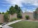 Well-maintained backyard with artificial grass and brick perimeter at 119 Colantonio Ct, Las Vegas, NV 89138