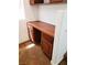 A built-in wooden desk at the top of the stairs at 8550 Bright Bush St, Las Vegas, NV 89131