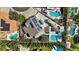 Aerial view of the property featuring a pool, backyard gazebo, RV parking, and solar panels at 9436 Darwell Dr, Las Vegas, NV 89117