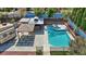 View of the in-ground pool, hot tub, gazebo, and RV in the backyard, perfect for outdoor living at 9436 Darwell Dr, Las Vegas, NV 89117
