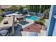 A beautiful in-ground swimming pool and hot tub are complemented by a backyard gazebo and an RV at 9436 Darwell Dr, Las Vegas, NV 89117