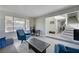 Bright living area offers a comfortable space, natural light, and a view of the stairway and front yard at , Henderson, NV 89014