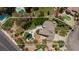 Aerial view of property and backyard, highlighting its well-defined boundaries and mature trees at 2222 Lucerne Ct, Henderson, NV 89014