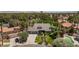 Expansive aerial view of a single-Gathering home with a pool, lush landscaping, and a three-car garage at 2222 Lucerne Ct, Henderson, NV 89014
