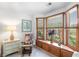 Inviting bedroom featuring a bay window and wooden blinds at 2222 Lucerne Ct, Henderson, NV 89014