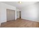 Bedroom with hardwood floors, closet and doorway at 276 Glenridding St, Las Vegas, NV 89183
