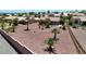 Desert-landscaped backyard with a variety of palm trees and cacti enhancing its unique charm at 3157 Faiss Dr, Las Vegas, NV 89134