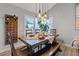 Cozy dining room with modern lighting and bench seating at 353 Templeton Dr, Henderson, NV 89074