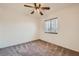 Standard bedroom with neutral walls, a carpet floor, and a ceiling fan at 3636 Remington Grove Ave, North Las Vegas, NV 89081
