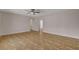 Spacious living room with neutral paint, ceiling fan, and tiled floor that offers a blank canvas for new homeowners at 4484 Bennett Dr, Las Vegas, NV 89121