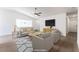 Inviting living room area with modern furnishings, large windows, and sleek entertainment center at 5751 Mabel Rd, Las Vegas, NV 89110