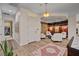 Welcoming foyer features hardwood floors, recessed lighting, and a view into the living room, creating an inviting entrance at 748 Puerto Real Ct, Las Vegas, NV 89138