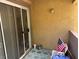 Small balcony area with furniture and minimal decor at , Las Vegas, NV 89183