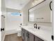 Bathroom featuring modern sink, mirror, and shower/tub combo at 1225 Stonesthrow Cir, North Las Vegas, NV 89031
