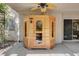 Relax and rejuvenate in this personal cedar sauna conveniently located on the back patio at 1333 Date Palm Cir, Las Vegas, NV 89108