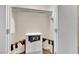 This closet offers ample storage space with built-in shelving and a secure safe for valuables at 135 E Harmon Ave # 315, Las Vegas, NV 89109