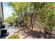 Landscaped backyard featuring a barbecue grill and trees at 2326 Garnet Star St, Henderson, NV 89044