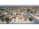 Aerial view of neighborhood showing a single-Gathering home with desert landscaping at 2432 Spanish Ct, Las Vegas, NV 89108