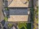 Aerial view of the roof, backyard, and manicured landscaping at 2771 Free Formed Ct, Las Vegas, NV 89138