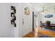 Entryway featuring hardwood floors and leading to the dining area with a ceiling fan at 2830 Crystal Lantern Dr, Henderson, NV 89074