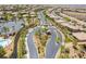 Aerial view of the Del Webb community entrance, showcasing its well-maintained streets and landscaped surroundings at 2896 Grande Arch St, Henderson, NV 89044