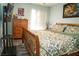 Cozy bedroom with a wooden bed frame, a large dresser, and a mounted TV at 3436 N Tenaya Way, Las Vegas, NV 89129