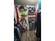 Organized walk-in closet features shelving units, storage bins, and ample hanging space for clothing and accessories at 3436 N Tenaya Way, Las Vegas, NV 89129