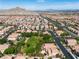 Panoramic aerial view showcases the homes and their proximity to local parks and amenities at 4016 Owlshead Mountain St, Las Vegas, NV 89129