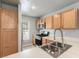 Contemporary kitchen featuring a stainless steel fridge and a range at 6308 Anticline Ave, Las Vegas, NV 89139