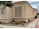 Beautiful landscaping featuring cacti, rocks, walkway and mature desert vegetation near the home's entrance at 7620 Donald Nelson Ave, Las Vegas, NV 89131