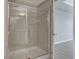 Main bathroom featuring a modern shower with glass doors at 8255 S Las Vegas Blvd # 2004, Las Vegas, NV 89123