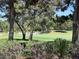 Scenic view of the community golf course surrounded by trees and purple flowers at 9116 Vista Greens Way # 104, Las Vegas, NV 89134