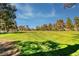 Expansive green space lined with trees and a glimpse of the city skyline in the distance at 940 Vegas Valley Dr, Las Vegas, NV 89109