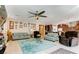 Expansive living room featuring neutral paint, recessed lighting, and an open layout at 9537 Wild Valley Ave, Las Vegas, NV 89148