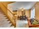 Dining room with a wood table, tile floors, and sliding glass doors at , Las Vegas, NV 89145
