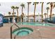 Community pool area featuring spa and palm tree landscaping at , Las Vegas, NV 89145