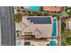 Aerial view of a private backyard oasis with pool and spa at 10680 Sapphire Vista Ave, Las Vegas, NV 89144