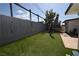 Spacious backyard featuring artificial grass, a trampoline, and mature trees for shade at 109 Ash St, Henderson, NV 89015