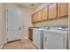 Well-equipped laundry room with modern appliances, ample storage, and a functional layout at 12021 La Palmera Ave, Las Vegas, NV 89138