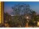 Peaceful neighborhood street with mature trees and beautiful homes as seen from an upper-story window at 12021 La Palmera Ave, Las Vegas, NV 89138