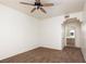 Neutral bedroom with neutral carpet and adjacent bathroom access at 2110 Los Feliz St # 1034, Las Vegas, NV 89156