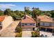 Aerial view of a charming home with a red tile roof at 2845 Queens Courtyard Dr, Las Vegas, NV 89109