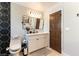 Stylish bathroom featuring modern fixtures, contrasting accents, and a comfortable layout at 2845 Queens Courtyard Dr, Las Vegas, NV 89109