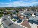 Aerial view showcases mature desert landscaping, palm trees, and Las Vegas skyline at 3647 Ottawa Cir, Las Vegas, NV 89169