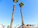 Exterior view featuring swaying palm trees against a clear blue sky at 4382 Pinegrove St, Las Vegas, NV 89147