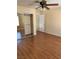 Bedroom featuring hardwood floors, closet, and ensuite bathroom access at 533 Via Santiago St, Las Vegas, NV 89144