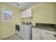 Functional laundry room with modern washer and dryer set with countertop space at 5553 Coral Gate St, Las Vegas, NV 89148