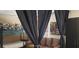 Bedroom featuring curtains, a bunk bed, a small sofa, and a dark storage unit at 5941 Alington Bend Dr, Las Vegas, NV 89139