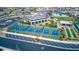 Community pickleball courts with lush landscaping and community center in background at 6684 Regency Stone Way, Las Vegas, NV 89148