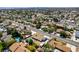 An aerial view of single-Gathering homes with private pools and well-maintained lawns at 6710 Rocking Horse Ave, Las Vegas, NV 89108